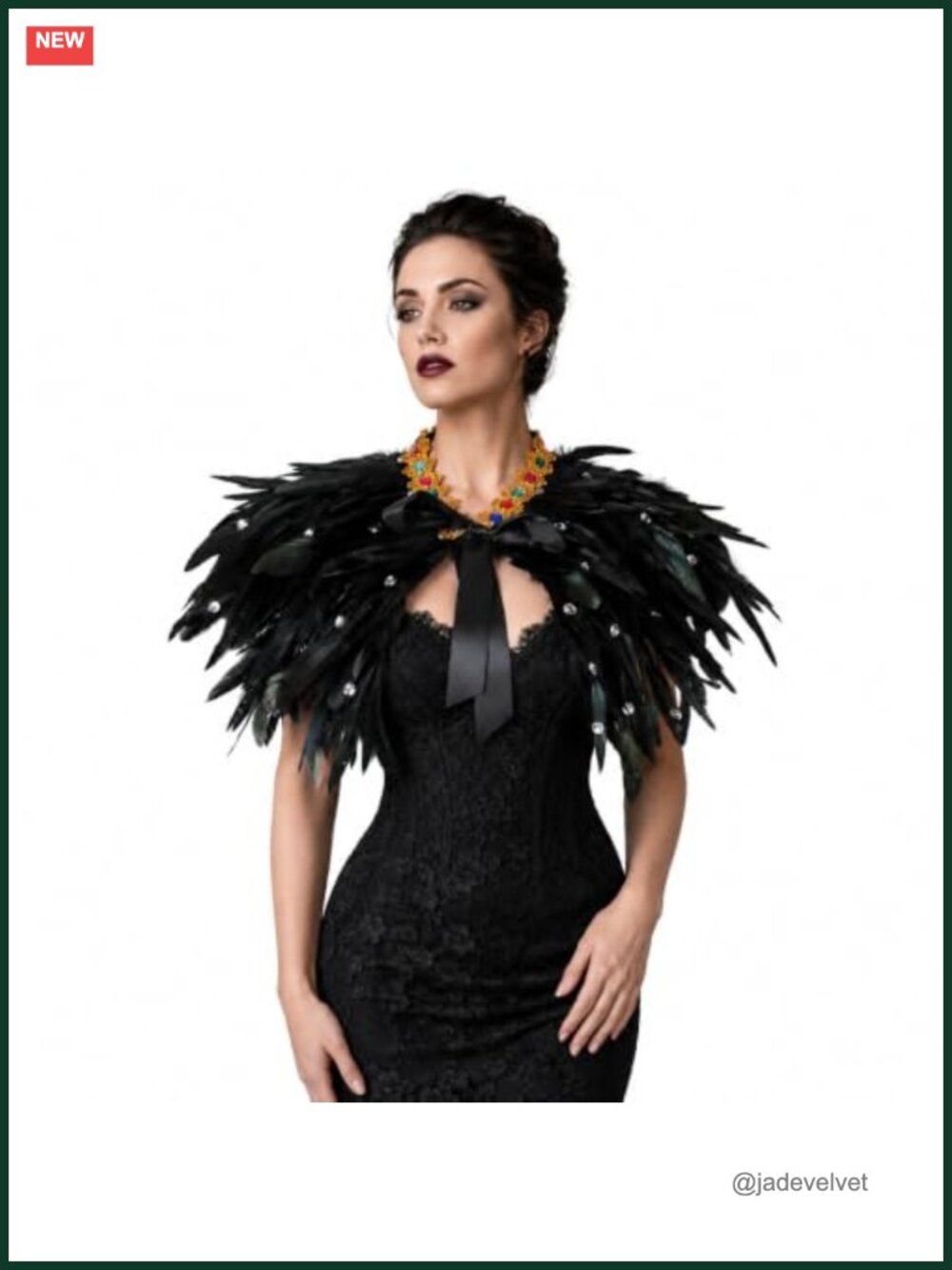 Feather Shoulder Cape Costume Shawl Wrap Halloween Masquerade Party